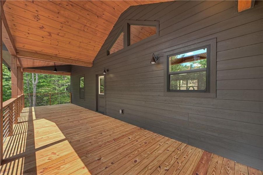 Exterior details and patio area of a home in , Ellijay (Image 30).