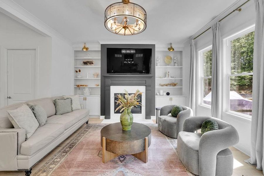 Furnished interior in a model home at Lakeside at River Green in Canton (Image 27).
