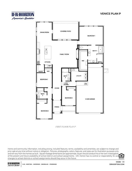 2D floor plan layout for the Venice by D.R. Horton in Friendswood Trails, Friendswood, TX (Image 4). 2D floor plan layout for the Venice by D.R. Horton in Friendswood Trails, Friendswood, TX (Image 4).