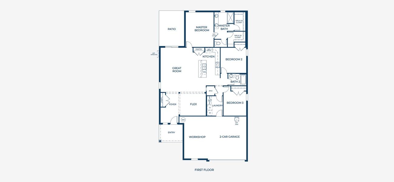 2D floor plan layout for the Ashton by Maronda Homes in Palm Coast, Palm Coast, FL (Image 5).