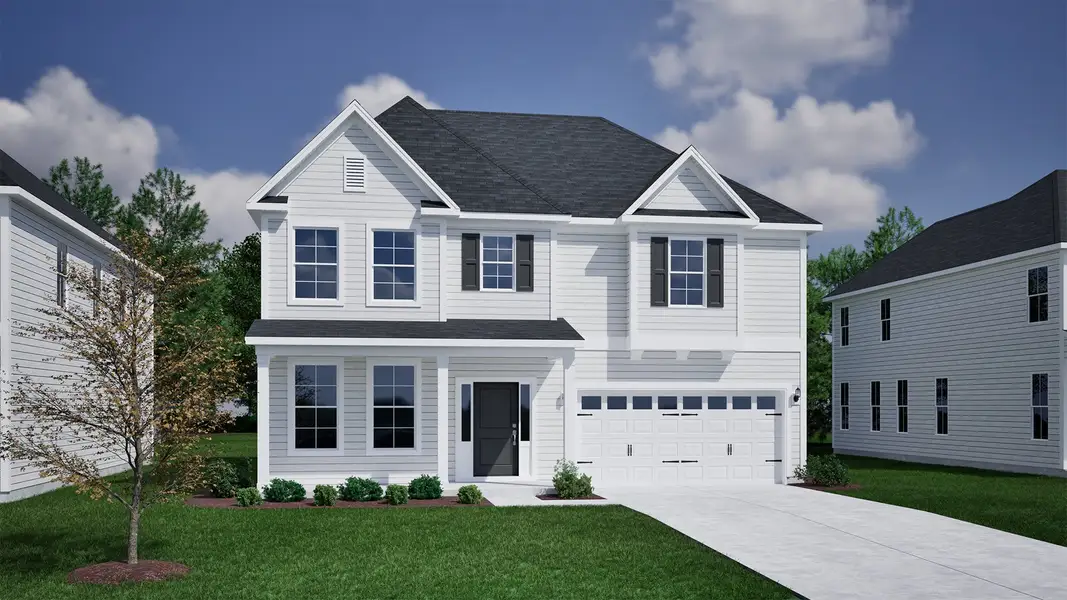 Representative exterior photo of a completed home built from the Keowee - Vanguard Collection by Mungo Homes in Scotts Hill Village, Wilmington, NC (Image 11).