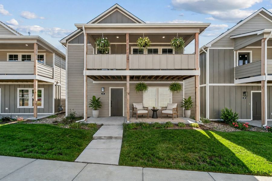 Front exterior of a new home in Heritage Commons, Andover, KS, highlighting curb appeal (Image 1). Front exterior of a new home in Heritage Commons, Andover, KS, highlighting curb appeal (Image 1).