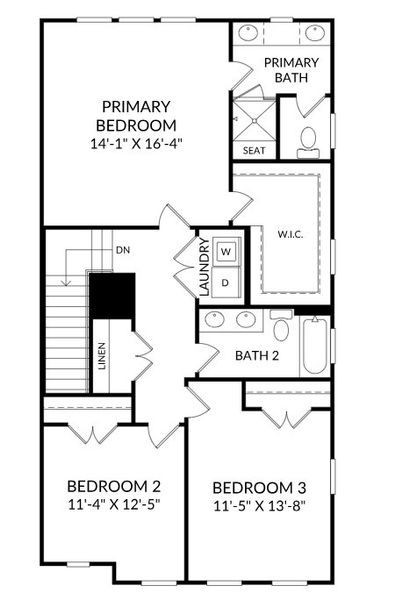2D floor plan layout for the The Cartright by Stanley Martin Homes in Marshes at Daniel Island Townhomes, Charleston, SC (Image 3). 2D floor plan layout for the The Cartright by Stanley Martin Homes in Marshes at Daniel Island Townhomes, Charleston, SC (Image 3).