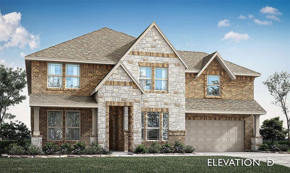 Front exterior of a new home in East Oak Creek, Commerce, TX, highlighting curb appeal (Image 1). Front exterior of a new home in East Oak Creek, Commerce, TX, highlighting curb appeal (Image 1).