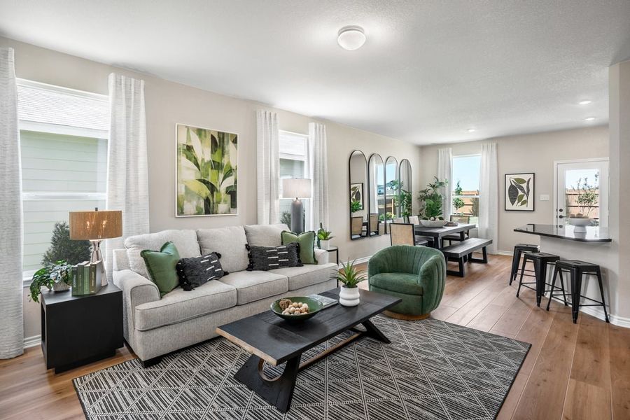 Furnished interior in a model home at The Granary - Villa Collection in San Antonio (Image 9).