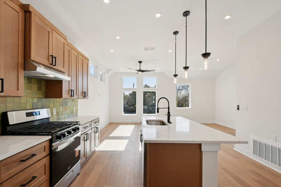 Furnished interior view inside a new home in Koenig Townhomes, Austin (Image 7).