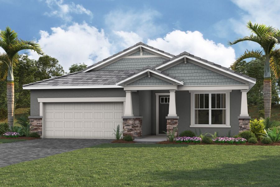 Representative exterior photo of a completed home built from the Dayspring by Mattamy Homes in Sunstone Lakeside at Wellen Park, Venice, FL (Image 2).