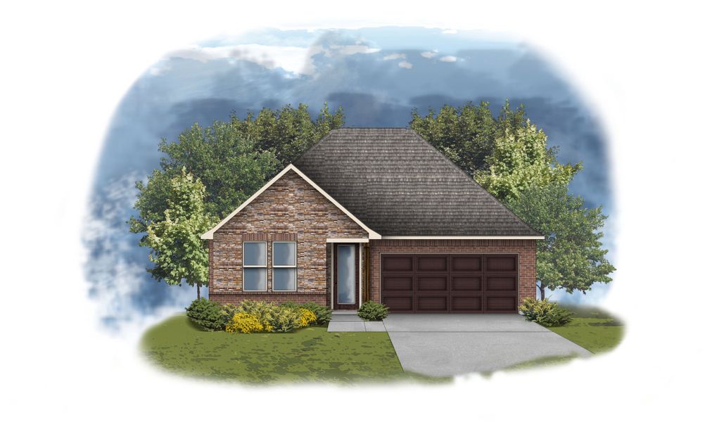Representative exterior photo of a completed home built from the Yates II S by DSLD Homes in Longleaf, Lumberton, TX (Image 1). Representative exterior photo of a completed home built from the Yates II S by DSLD Homes in Longleaf, Lumberton, TX (Image 1).