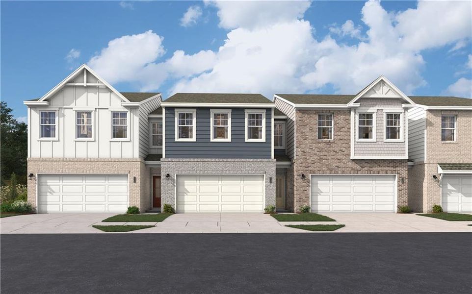 Front exterior of a new home in Darlington, Loganville, GA, highlighting curb appeal (Image 1).