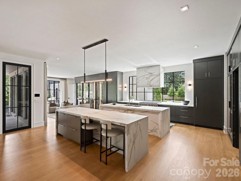 Kitchen with double islands