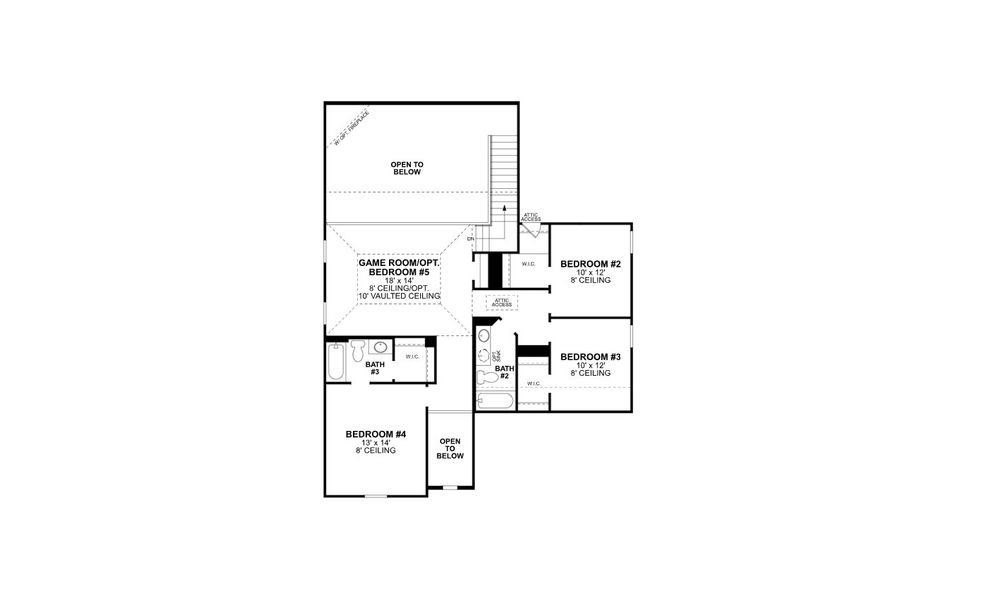 2D floor plan layout for the Whitley by M/I Homes in Lily Creek at Sutton Fields, Aubrey, TX (Image 3). 2D floor plan layout for the Whitley by M/I Homes in Lily Creek at Sutton Fields, Aubrey, TX (Image 3).