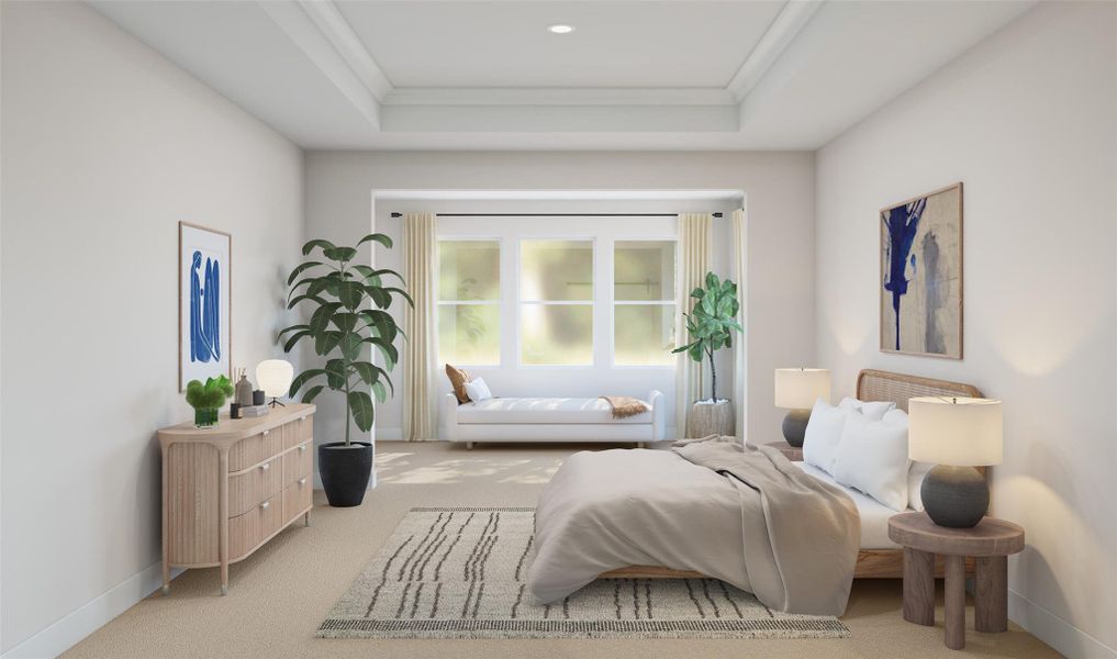 Spacious primary suite with sitting room (*Artist rendering used for illustration purposes only.)