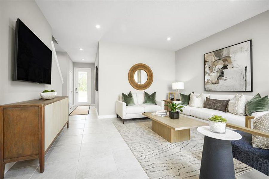 Representative furnished interior of a home built from the Mayshore by Ryan Homes in Pine Pointe at Astonia, Davenport (Image 23).