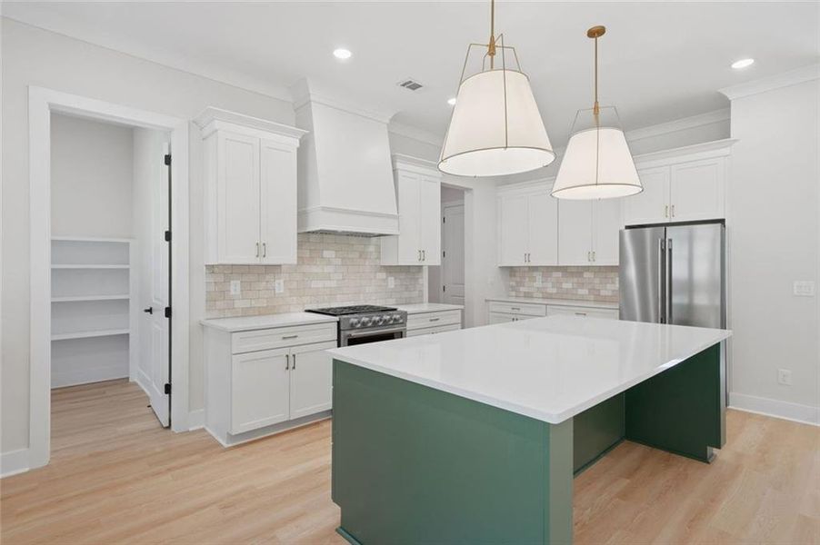 Furnished interior view inside a new home in , White (Image 11).