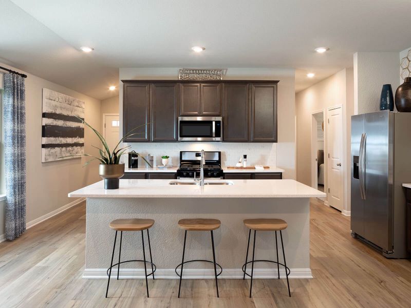 Furnished interior view inside a new home in Turner's Crossing - Americana Collection, Buda (Image 3).