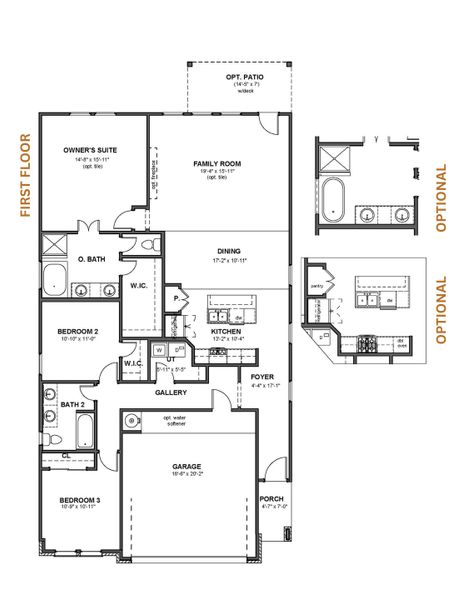 2D floor plan layout of this home in Morningstar, Georgetown, TX (Image 3).