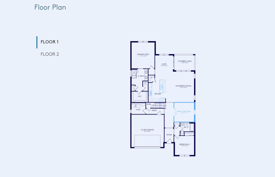 2D floor plan layout of this home in Seaire, Parrish, FL (Image 4).