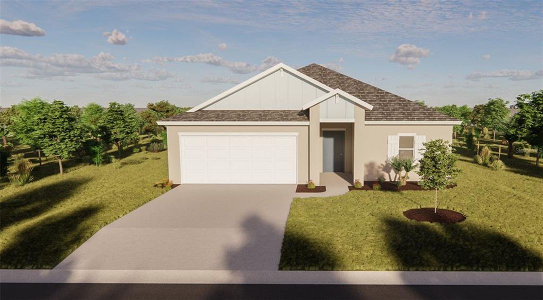 Front exterior of a new home in Broadleaf, Parrish, FL, highlighting curb appeal (Image 1). Front exterior of a new home in Broadleaf, Parrish, FL, highlighting curb appeal (Image 1).