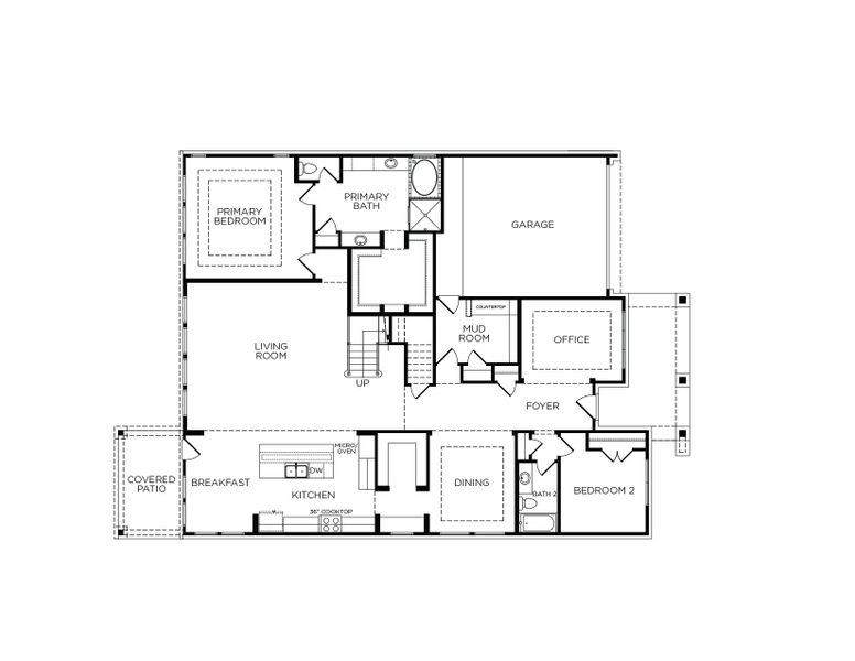 2D floor plan layout for the Pinehurst by Tricoast Homes in Sunterra 50s, Katy, TX (Image 3). 2D floor plan layout for the Pinehurst by Tricoast Homes in Sunterra 50s, Katy, TX (Image 3).