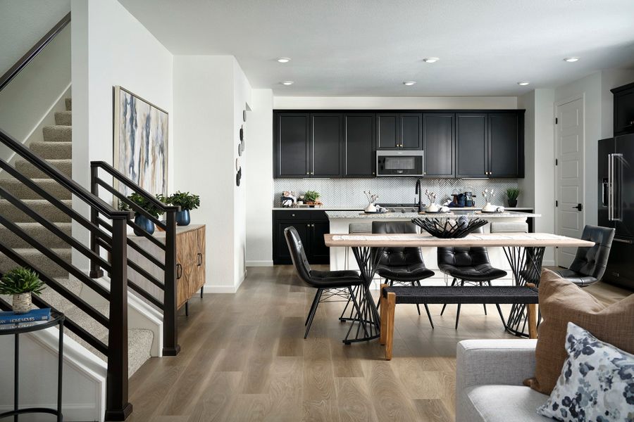 Furnished interior view inside a new home in Sugar Mill Village, Longmont (Image 4). Furnished interior view inside a new home in Sugar Mill Village, Longmont (Image 4).