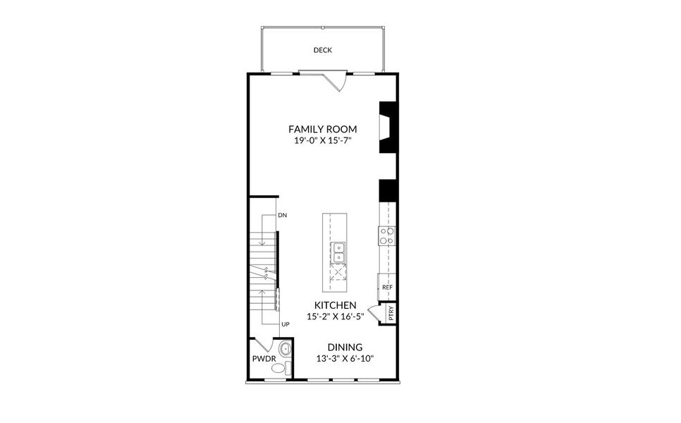 2D floor plan layout for the The Quinn by Stanley Martin Homes in Croftside Townhomes, Powder Springs, GA (Image 21).