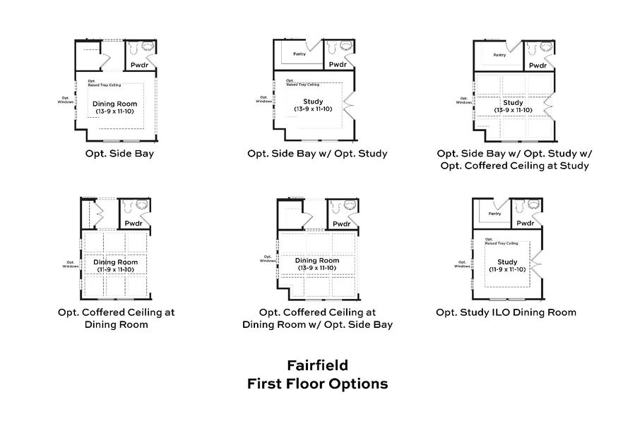 2D floor plan layout for the Fairfield by DRB Homes in Oakmont Manor, Oxford, NC (Image 5).