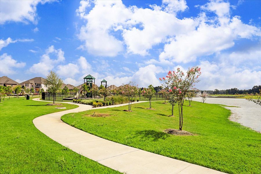 The community also features a playground near the lake and trails, offering a wonderful space for outdoor recreation and family time.