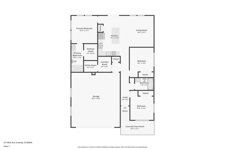 2D floor plan layout of this home in Union Colony West, Greeley, CO (Image 5).