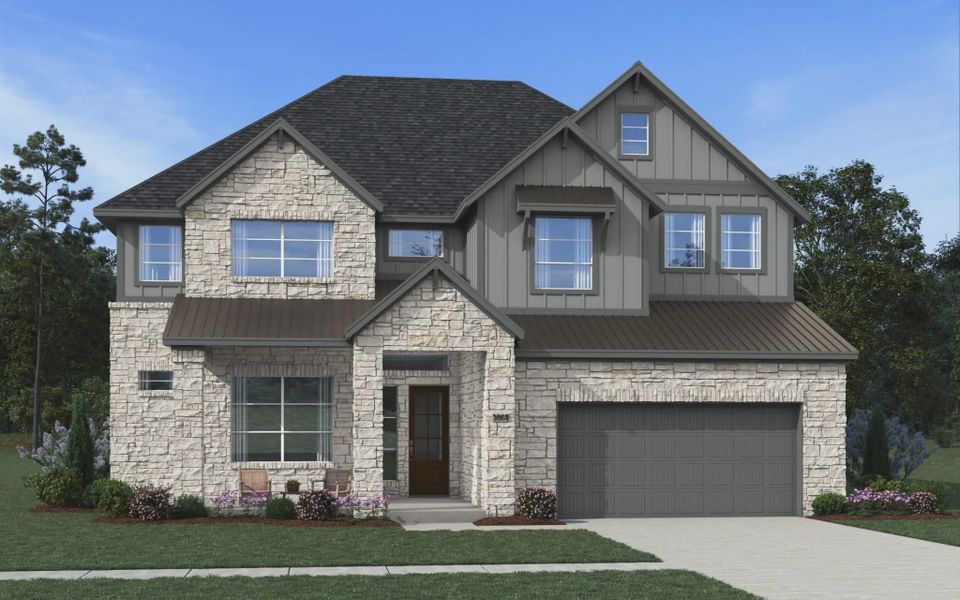Representative exterior photo of a completed home built from the Waterloo by Chesmar Homes in Wildrye 60', Waller, TX (Image 11).