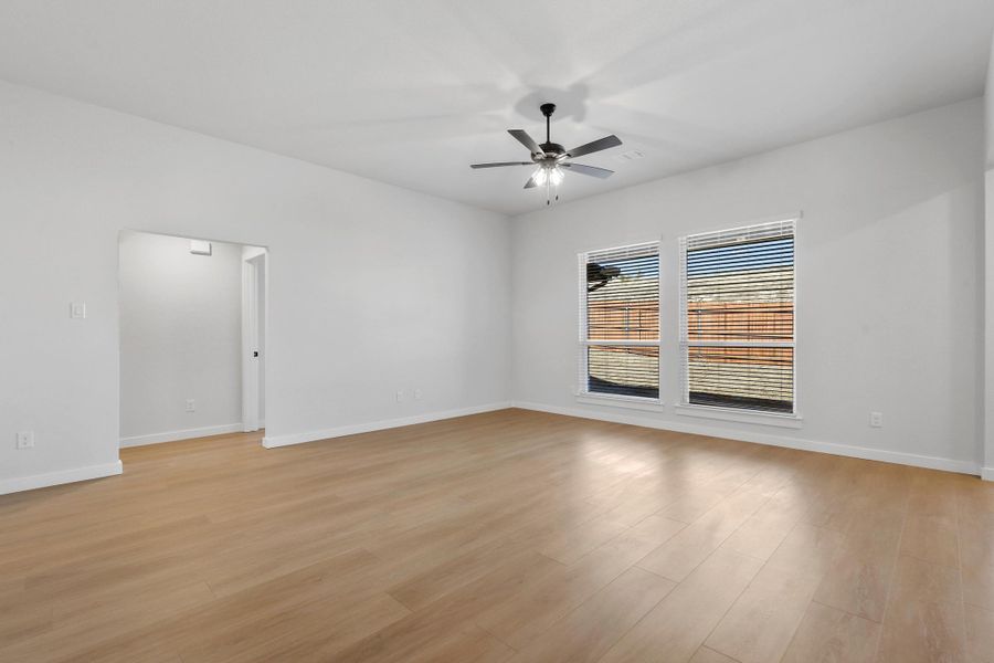 Representative unfurnished interior of a home built from the Iverson I by Cheldan Homes in Terra Vista, Springtown (Image 63). Representative unfurnished interior of a home built from the Iverson I by Cheldan Homes in Terra Vista, Springtown (Image 63).