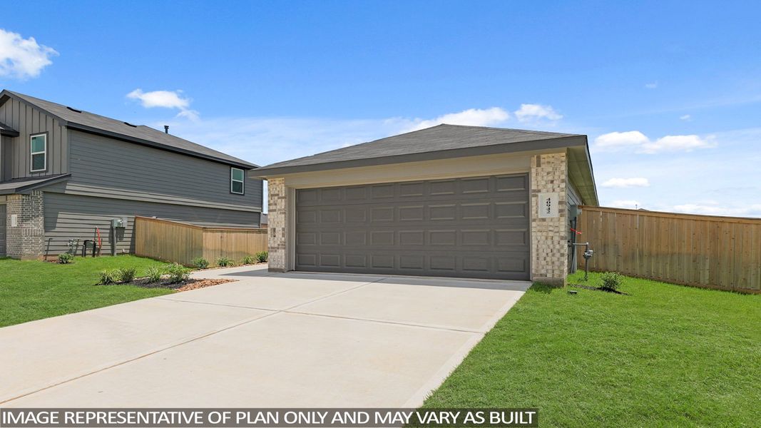 Front exterior of a new home in Lexington Heights, Willis, TX, highlighting curb appeal (Image 2).
