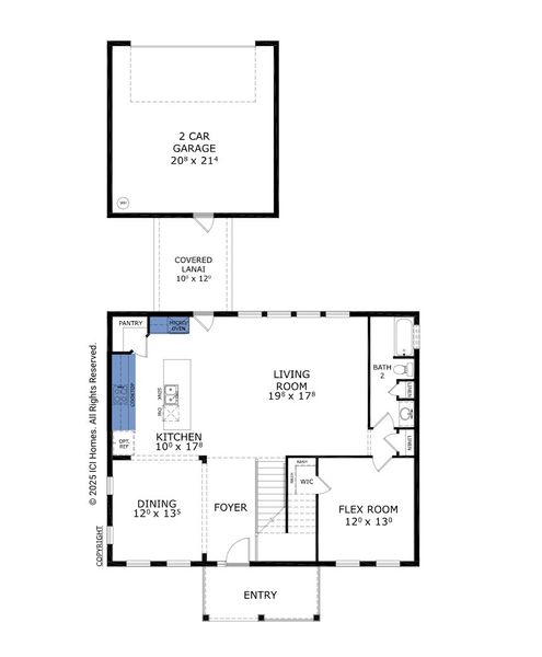 2D floor plan layout for the Cozumel - Classic Series | 50' Wide Lots by ICI Homes in Oakmont, Gainesville, FL (Image 3).