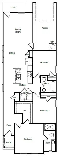 2D floor plan layout of this home in Orchard Village, Fort Worth, TX (Image 4).