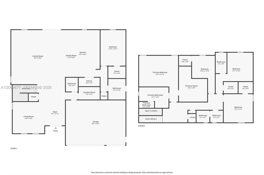 2D floor plan layout of this home in , Davie, FL (Image 5). 2D floor plan layout of this home in , Davie, FL (Image 5).