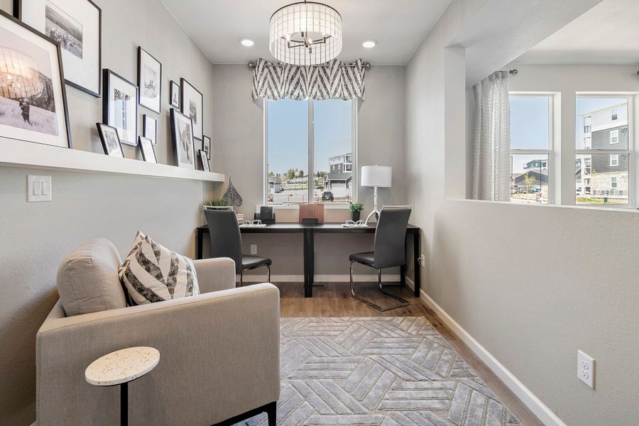 Furnished interior view inside a new home in Sugar Mill Village, Longmont (Image 10). Furnished interior view inside a new home in Sugar Mill Village, Longmont (Image 10).
