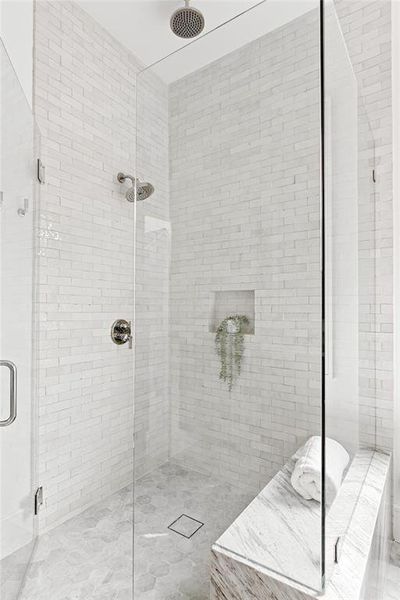 Bathroom with a shower stall