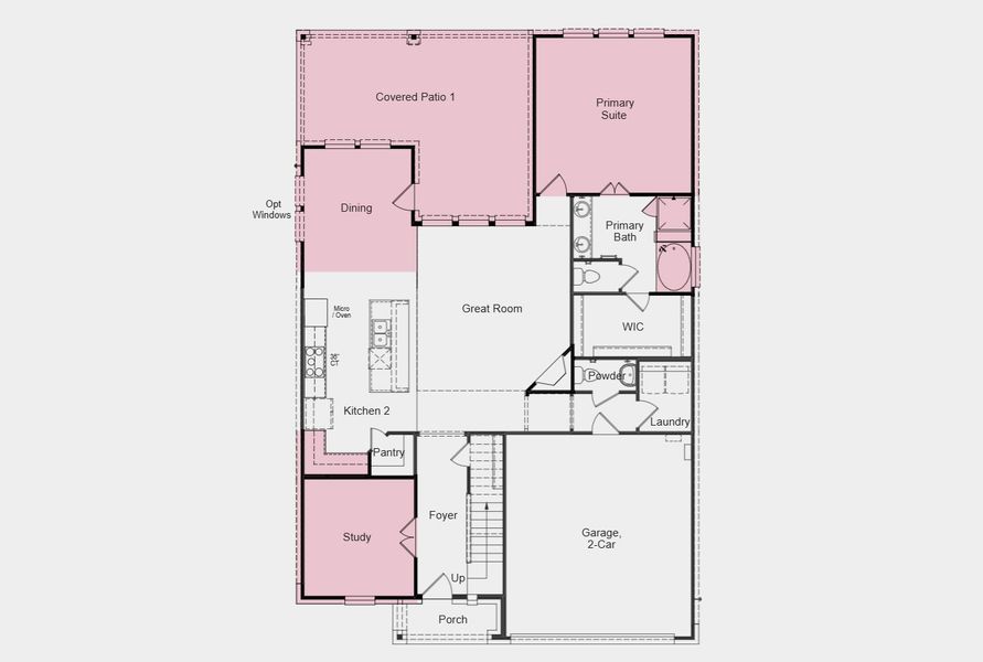 2D floor plan layout of this home in South Oak 50s, Lakewood Village, TX (Image 3). 2D floor plan layout of this home in South Oak 50s, Lakewood Village, TX (Image 3).