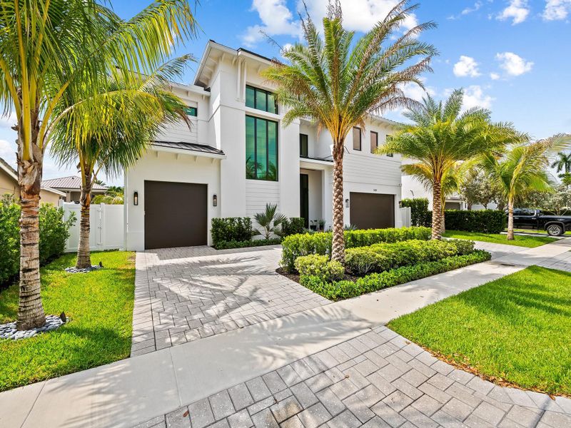 Front exterior of a new home in , Lighthouse Point, FL, highlighting curb appeal (Image 22).