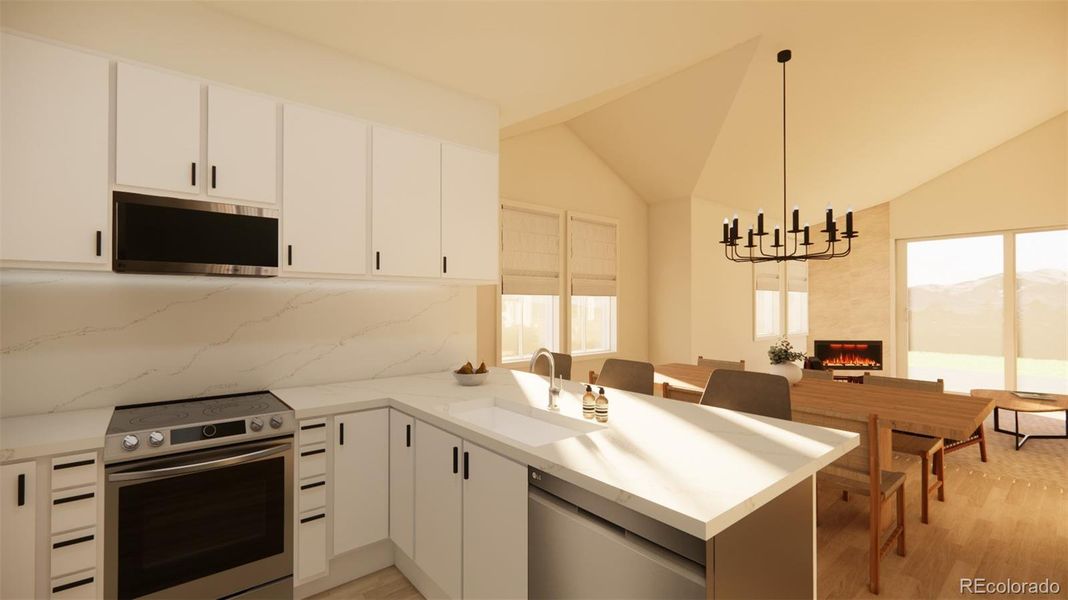 Mountain Avenue will come with all new appliances, INCLUDING washer & dryer! *This is a 3D rendering.