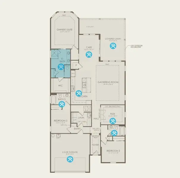 2D floor plan layout for the Brixton by Del Webb in Del Webb Saint Johns, St. Johns, FL (Image 5).