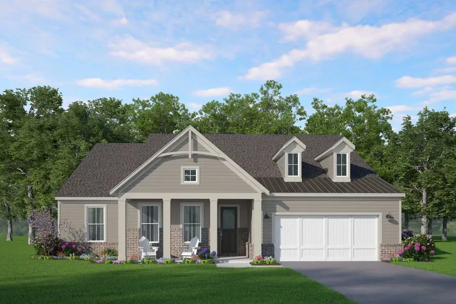 Representative exterior photo of a completed home built from the Ashford by McKinley Homes in Bay Creek Overlook, Loganville, GA (Image 1). Representative exterior photo of a completed home built from the Ashford by McKinley Homes in Bay Creek Overlook, Loganville, GA (Image 1).