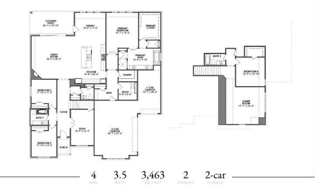 2D floor plan layout of this home in Sweetgrass, Haslet, TX (Image 1). 2D floor plan layout of this home in Sweetgrass, Haslet, TX (Image 1).