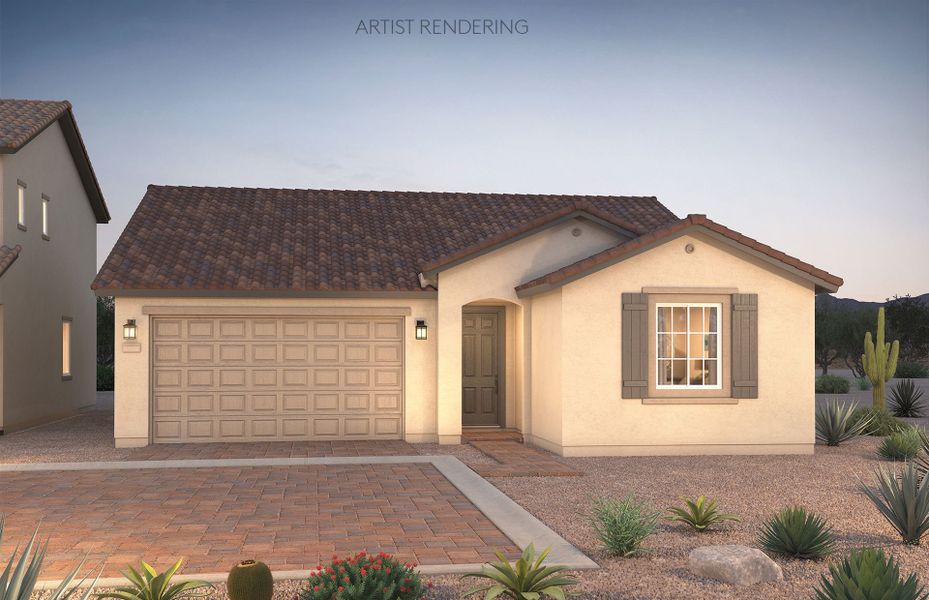 Representative exterior photo of a completed home built from the Whistler by Pulte Homes in Asante- Atrium Series, Surprise, AZ (Image 2).