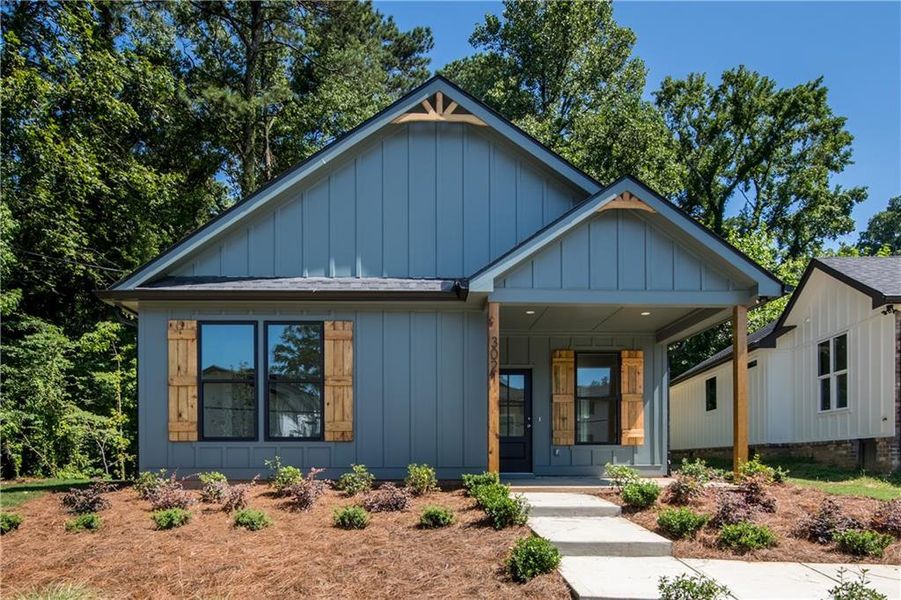 Front exterior of a new home in , Atlanta, GA, highlighting curb appeal (Image 22).