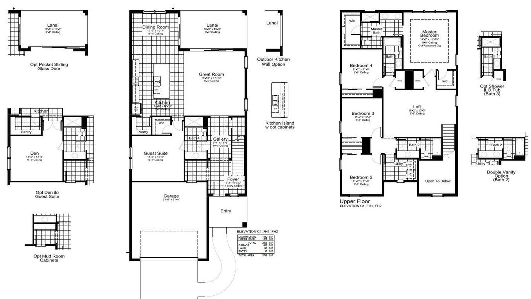 2D floor plan layout for the Vision 2 by Neal Communities in Palmera Real Estate and Homes for Sale in Venice, FL - Neal Communities, Venice, FL (Image 3).