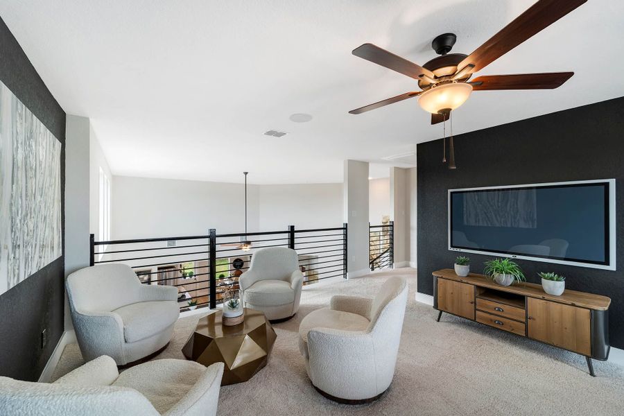 Representative furnished interior of a home built from the Rio Grande by CastleRock Communities in Lone Oak, San Antonio (Image 28).