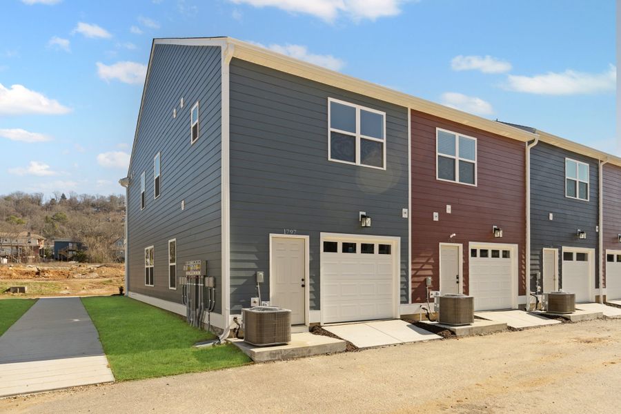 Representative exterior photo of a completed home built from the Gayle Townhome by Parkside Builders in The Parks of Mill Town, Chattanooga, TN (Image 30).