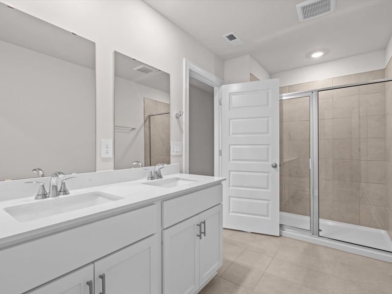 Furnished interior view inside a new home in Crossing at Abner Creek Townes, Greer (Image 8).