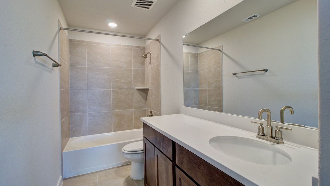 Furnished interior in a model home at Westridge - Landmark in San Antonio (Image 43).