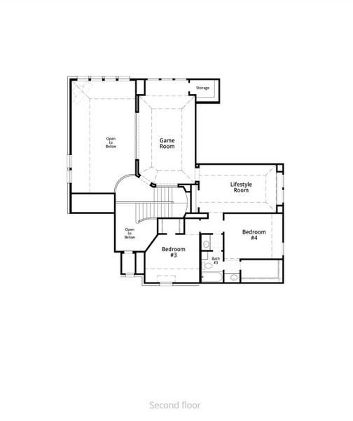 2D floor plan layout for the 228 Plan by Highland Homes in Jubilee: 70ft. lots, Hockley, TX (Image 5).